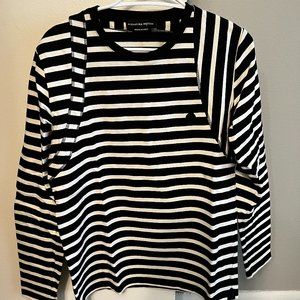 Mens Alexander McQueen asymmetrical stripe sweater